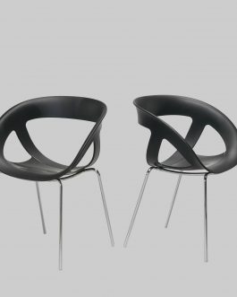 STOEL MOMEA ZWART / CHROOM