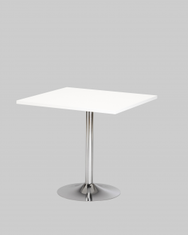 Zittafel TROMPET 80×80 Wit / Chroom