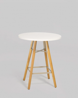 Zittafel LIU Ø65 Wit / Eiken