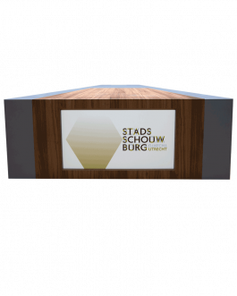 Debat tafel hout-grijs – 7 persoons, 100/210/215 cm