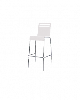 Bar stool dinner white/chrome