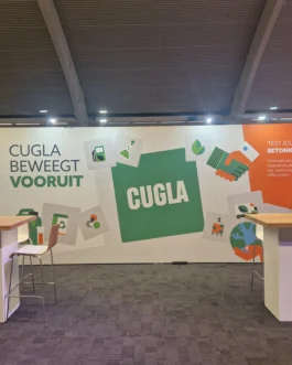 Full-color printed exhibition wall 100 × 250 cm